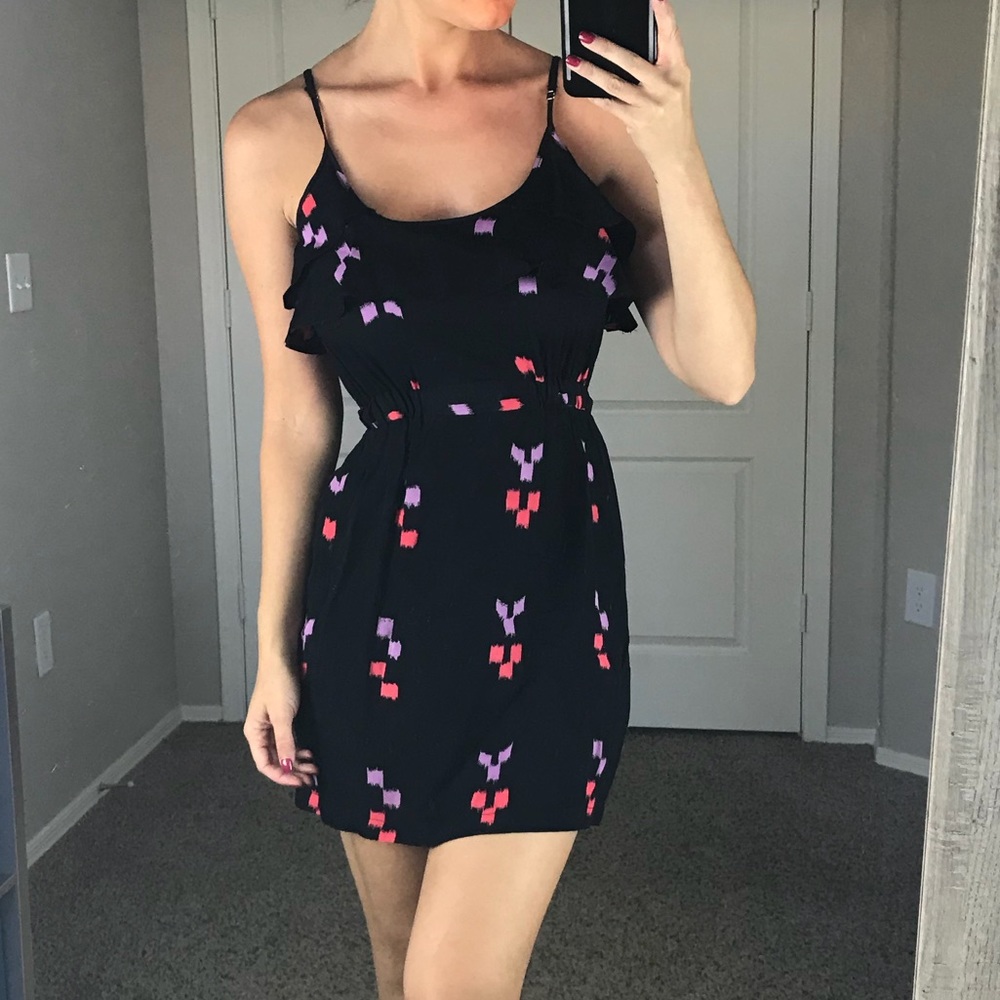 Revolve Greylin Black Ruffle Dress Small